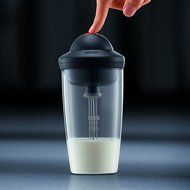 Bodum 10864-01G Latte Milk Frother Battery Operated Glass, 6 oz, Black N7