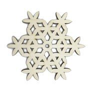 Mziart Set of 6 Snowflake Wood Coasters for Drinks and Coffee, Christmas Cup Mat, Gift Worthy N2