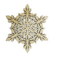 Mziart Set of 6 Snowflake Wood Coasters for Drinks and Coffee, Christmas Cup Mat, Gift Worthy N3