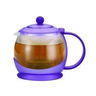 BonJour Tea "Prosperity" Borosilicate Glass Teapot with Plastic Frame, 42-Ounce, Black N6