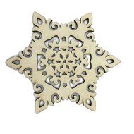 Mziart Set of 6 Snowflake Wood Coasters for Drinks and Coffee, Christmas Cup Mat, Gift Worthy N4