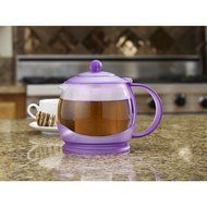 BonJour Tea "Prosperity" Borosilicate Glass Teapot with Plastic Frame, 42-Ounce, Black N7