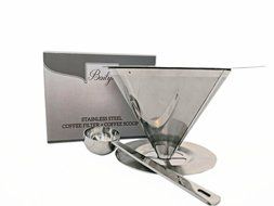 Bailyn 304 Stainless Steel Pour Over Coffee filter with coffee scoop, 18/8 double mesh permanent reusable coffee... N5