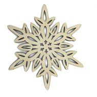 Mziart Set of 6 Snowflake Wood Coasters for Drinks and Coffee, Christmas Cup Mat, Gift Worthy N5