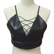 Bra Top ，Beautyvan Comfortable Tank Tops Bustier Bra Vest Crop Top Blouse Leather (S, Black) N4
