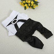 Pink Lizard Pet Dog Tuxedo Suit Bow Tie Collared Puppy Shirt Puppy Dog Wedding Outfit N4