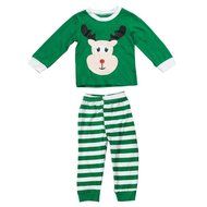 Sleepwear ,BeautyVan Kid Baby Christmas Elk Print Stripe Long Sleeve Top Shirt+Pants Outfits Set (130, Green) N14