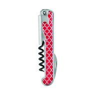 True by True Fabrications Noble Red and Silver Brocade Print Professional Corkscrew, Restaurant Waiter Style,...