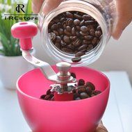 RC Professional Manual Ceramic Burr Coffee Grinder, Hand-crank Coffee Mill, Includes Brush, Black N34