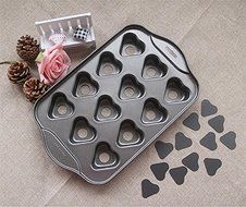 12 Mini Cheesecake Pan, Hineway 12 Cups Heart-shaped Muffin Cake Mold Baking Tools N2