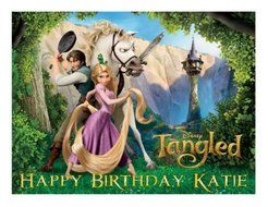 Tangled edible cake image frosting sheet topper