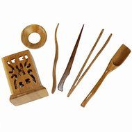 Bamboo 6 Pieces Tea Accessories Chinese Kongfu Tea Ceremony Utensils Set by Lvtan