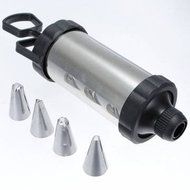 UR Bakeware Metal Cake Decorating Pastry Icing Piping Gun 4 Nozzle Tip Set N8