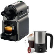 Nespresso Inissia Espresso Maker - Titan (C40-US-TI-NE) with Aroma Stainless Steel One Serving Milk Frother