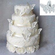 Joinor 2 Pcs Butterfly Cake Mold Sugarcraft Fondant Cookie Plunger Cutters Decorating Kit Random Color