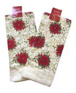 Mini Cupcake pan, Christmas Dish Towels, Pot Holders, Oven Mitt and Spatula 7 Piece Bundle N2
