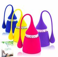 Silicone Tea Infuser Leaf Strainer for Loose Leaf Tea by ROCA Home (Set of 4) &ndash; Single Cup Tea, Includes Tea Guide... N2