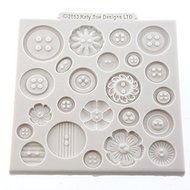 Buttons 4&quot; x 4&quot; - Silicone Design Mat for Cake Decorating, Cupcakes, Sugarcraft and Candies N2