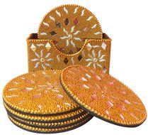 Indian Elegant &amp; Decorative Traditional Tea Coaster Made with Lac , Decorative &amp; Elegant Home &amp; Office Purpose N2