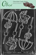 Cybrtrayd B016 Carriage and Umbrella Lolly Chocolate Candy Mold with Exclusive Cybrtrayd Copyrighted Chocolate...