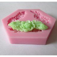 Sher Three Long Flower Baking Fondant Cake Chocolate Candy Mold,L7.3cmW7.3cmH1cm N2