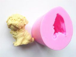 Wocuz W0107 Perky Pug Shape Silicone Candy Fondant Chocolate Accessory Mold and Cake Pop Decorating Mould N2