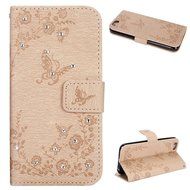 iPhone 7 Case,iPhone 7 Wallet Case,Phezen Serect Garden Series Butterfly Flower Bling Diamod Inlaid PU Leather... N28