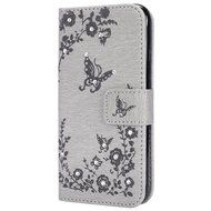 iPhone 7 Case,iPhone 7 Wallet Case,Phezen Serect Garden Series Butterfly Flower Bling Diamod Inlaid PU Leather... N33