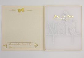 LOVENJOY with Gift Box Sparkling Mr and Mrs Monogram Bride Groom Silhouette Wedding Cake Topper (6-inch, Silver... N5