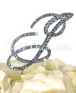 Victorian Collection Monogram Rhinestone Cake Topper - Large - Silver (4.75&quot; Tall) (Letter M) N8