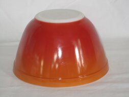 Vintage 1970s Pyrex Red-Orange " FlameGlo " Glass 1 1/2 Pint Mixing Batter Nesting Bowl N2