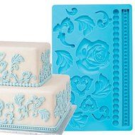 Y&amp;XL&amp;H Cake Decoration Tools Baroque Fondant and Gum Paste Mold Cake Decorating Border Silicone Mold