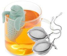UBIQLINE 2 pcs Stainless Steel Mesh Tea Ball 2 Inch Tea Infusers + 1 pc Silicone Manatee Tea Infuser | Tea Strainers... N2