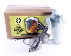 UBIQLINE 2 pcs Stainless Steel Mesh Tea Ball 2 Inch Tea Infusers + 1 pc Silicone Manatee Tea Infuser | Tea Strainers... N3