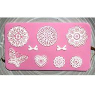 DIY Fondant Cake Lace Sugar Craft Mat Cake Texture Mold Pink N5