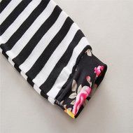 Clothes Set ,BeautyVan Newborn Baby Floral Print Long Sleeve Tops +Stripe Pants Hat Outfits Set Clothes (6M, Black) N6