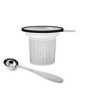Mind Reader 'Fuse' Stainless Steel Loose Leaf Tea Infuser with Lid,spoon, Silver/ Black N2