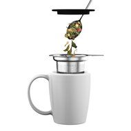 Mind Reader 'Fuse' Stainless Steel Loose Leaf Tea Infuser with Lid,spoon, Silver/ Black N4