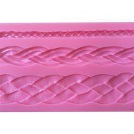 FLY 3 Kinds Belt Pattern 3D Silicone Fondant Cake Mold For Cake Decorating Baking Mould,Pink N6