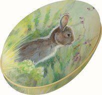 Boston International Egg Candy Tin, Rabbit In The Meadow