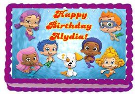 Bubble Guppies 1/4 Sheet Edible Photo Birthday Cake Topper. ~ Personalized!