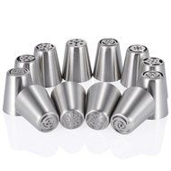 BlueFire&reg; 12pcs/Set Russian Piping Tips With High Quality Stainless Steel, Cake Cupcake Pastry Icing Frosting... N7