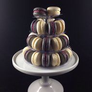 4 Tier Round Macaron Take Away Tower to Hold 35 Macarons N2