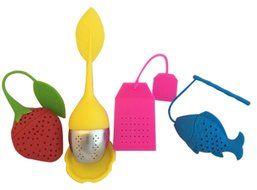 Playful Tea Infusers - set of 4 assorted FUN cute Silicone Stainless Steel Strainer Set for FUN tea party of Loose... N2