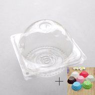 100 PCS Clear Large-Size Cupcake Muffin Boxes 4-Sided Closure + 100 PCS Cupcake Liners Gift N3