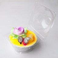 100 PCS Clear Large-Size Cupcake Muffin Boxes 4-Sided Closure + 100 PCS Cupcake Liners Gift N4