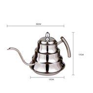 Oak-Pine 1.2 Litre Stainless Steel Coffee Drip Kettle, Gooseneck Drip Tea Pot, Pour Over Method, Silver N4