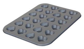 Dexam Non-Stick 24 Hole Mini Heart Shaped Pan Tray Tin N3