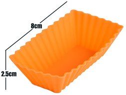 Beauty Clubs Silicone Rectangle Cake Muffin Cupcake Liner Chocolate Bake Cup Mold N3