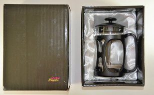 Groovy Peppers, French Coffee Press, Heat-proof Glass &amp; plastic, 27ounce (6 cups) Black N4